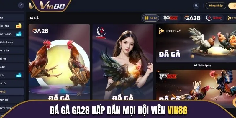 Đá gà GA28 hấp dẫn mọi hội viên Vin88