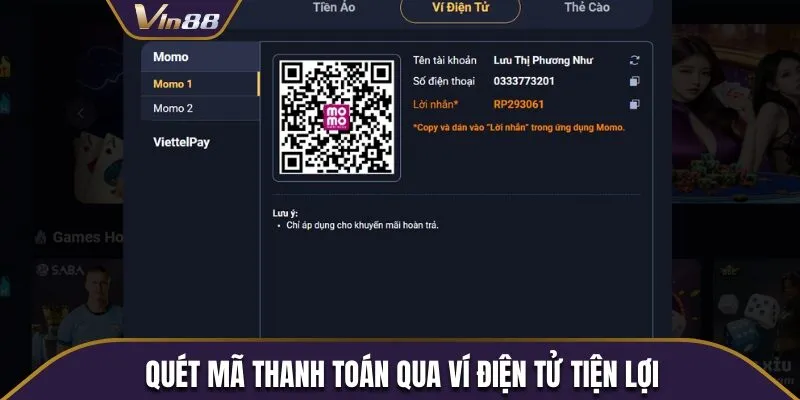 Quét mã thanh toán qua ví điện tử rất tiện lợi